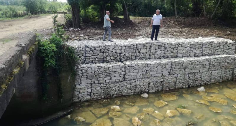 საჯიჯაოში ნაპირდამცავი გაბიონი მოეწყო