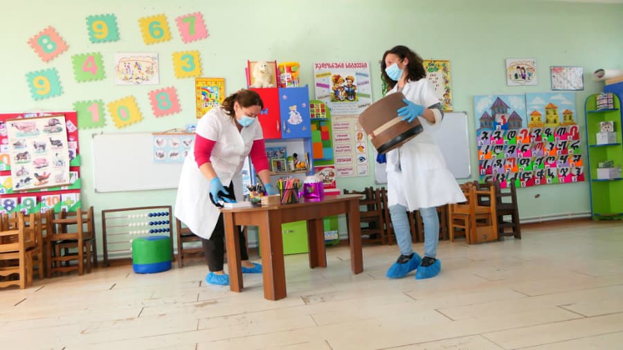 ფოთის საჯარო ბაგა-ბაღებში კორონავირუსის პრევენციის მიზნით, სადეზინფექციო ღონისძიებები ტარდება