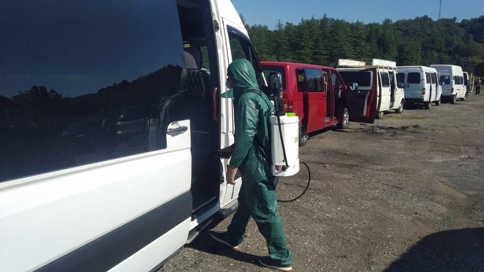 წალენჯიხის მუნიციპალიტეტში დეზინფექცია სასკოლო ტრანსპორტს ჩაუტარდა