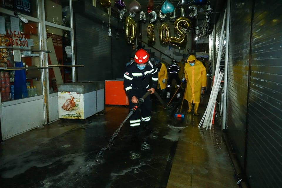 ზუგდიდის ბაზარში სადეზინფექციო სამუშაოები ჩატარდა