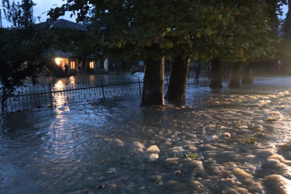 მდინარე ნოღელა ადიდდა – 30-მდე საცხოვრებელი სახლის პირველი სართული და ეზო დატბორა