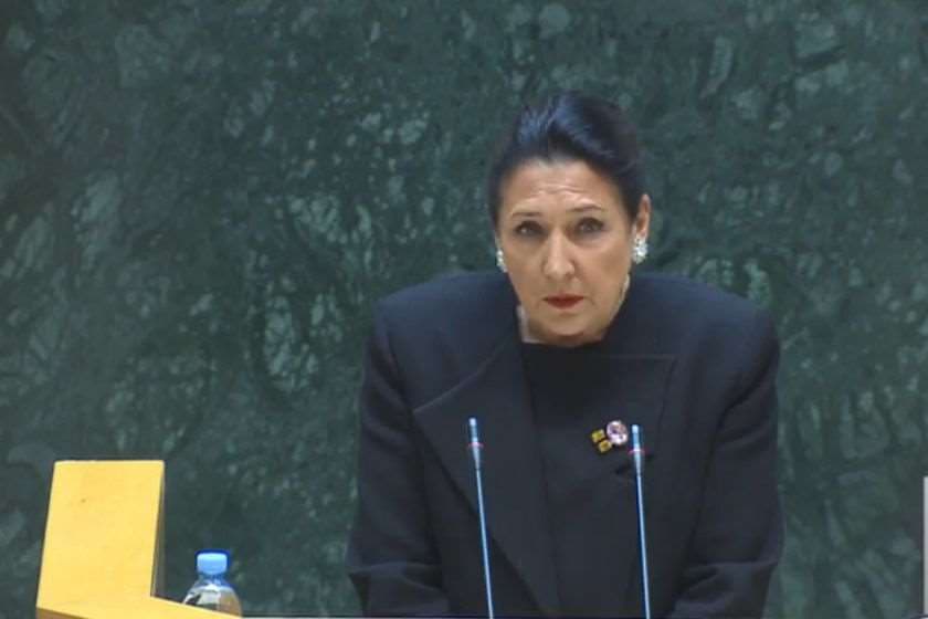 სალომე ზურაბიშვილი პარლამენტში წლიური ანგარიშით წარდგა