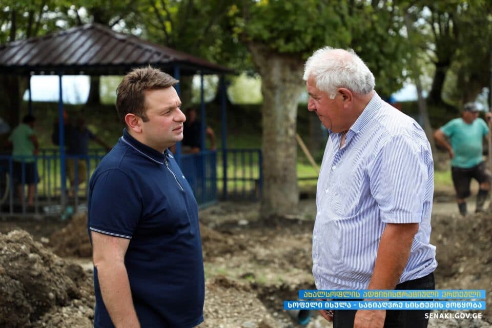 სენაკის მერი სანიაღვრე სისტემის მოწყობის სამუშაოებს გაეცნო