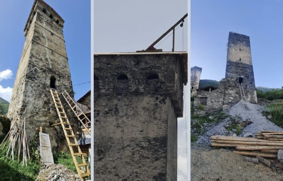 მესტიის მუნიხიპალიტეტში კოშკების გადახურვა მიმდინარეობს