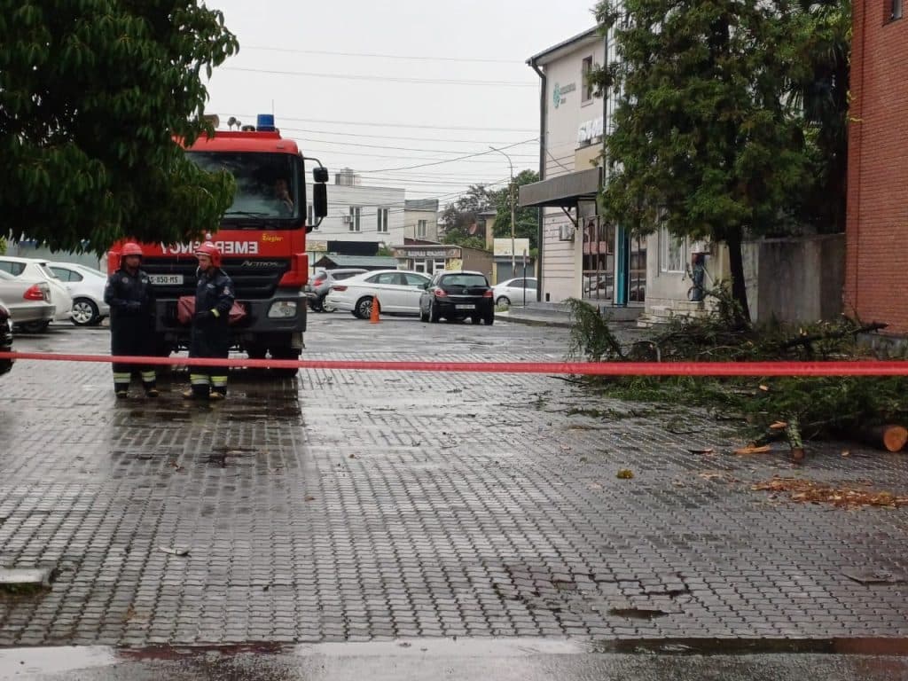 უხვმა ნალექმა და ქარბორბალამ ზუგდიდში პრობლემები შექმნა - image 4