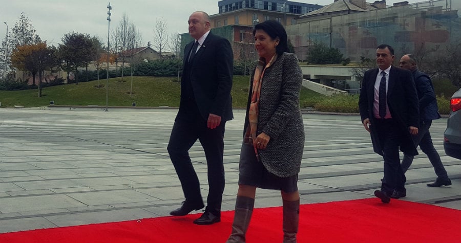 სალომე ზურაბიშვილი პრეზიდენტის რეზიდენციაში მივიდა