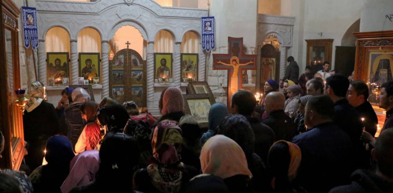 მაცხოვრის შობის სახელობის ეკლესიაში სააღდგომო ლიტურგია აღევლინება