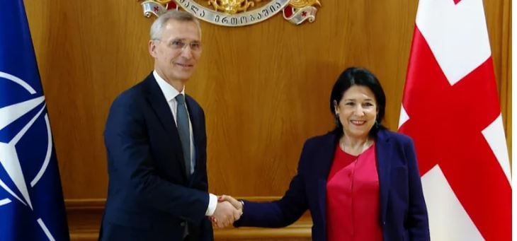 საქართველოს პრეზიდენტი ნატოს გენერალურ მდინავს შეხვდა