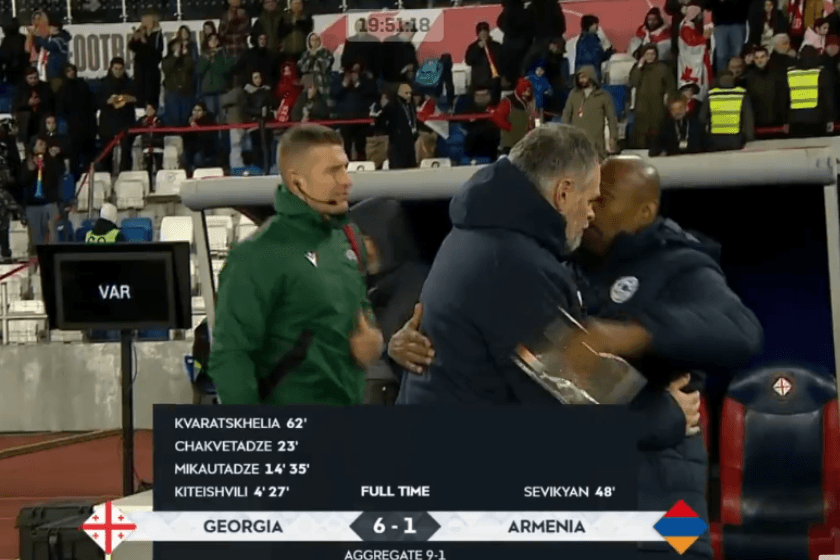 საქართველოს და სომხეთის ნაკრებების მატჩი ანგარიშით 6:1, საქართველოს სასარგებლოდ დასრულდა