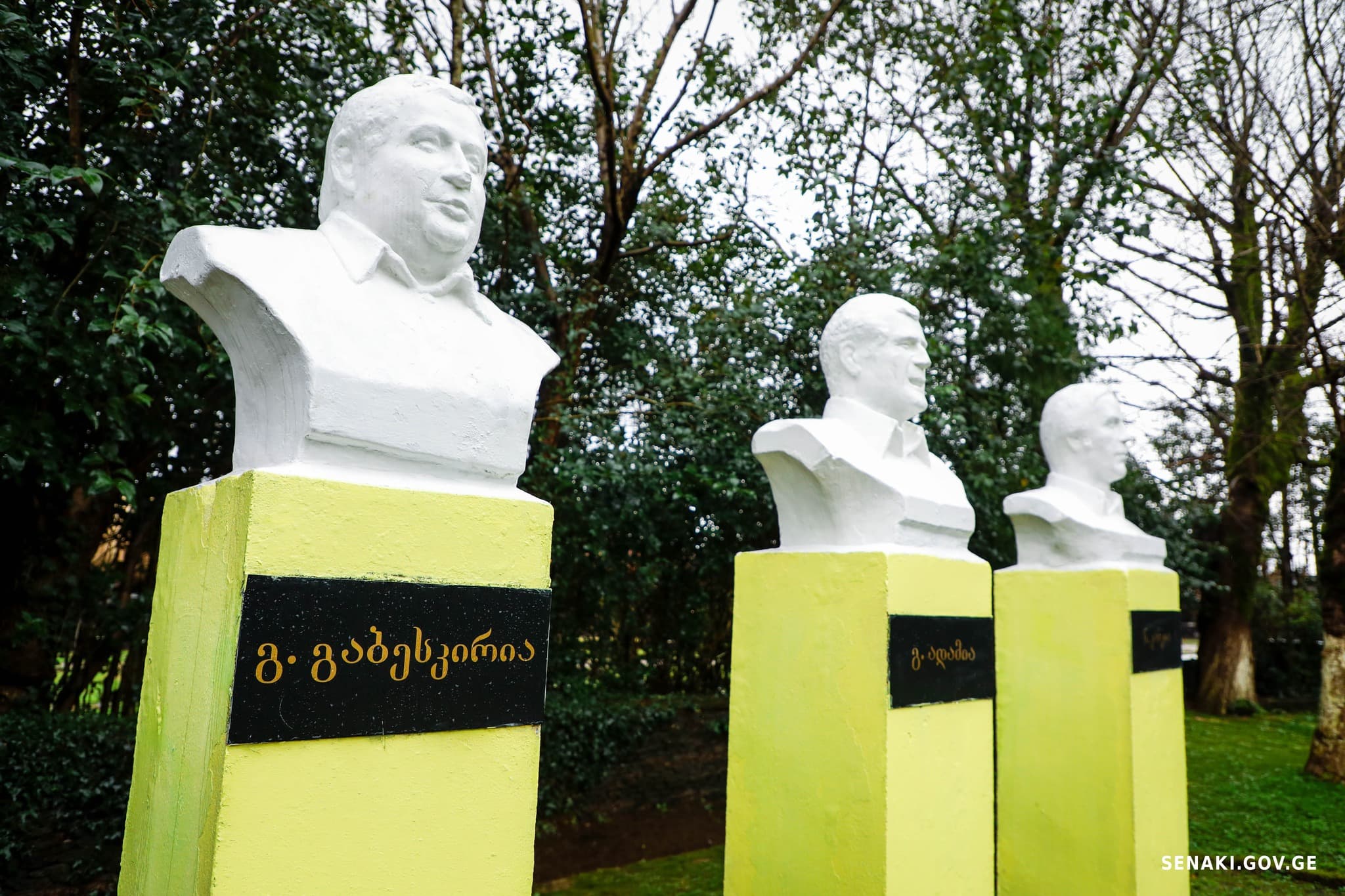 გურამ გაბისკირიას ბიუსტი სენაკის ადგილობრივი ხელისუფლების წარმომადგენლებმა შეამკეს